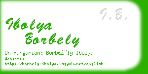 ibolya borbely business card